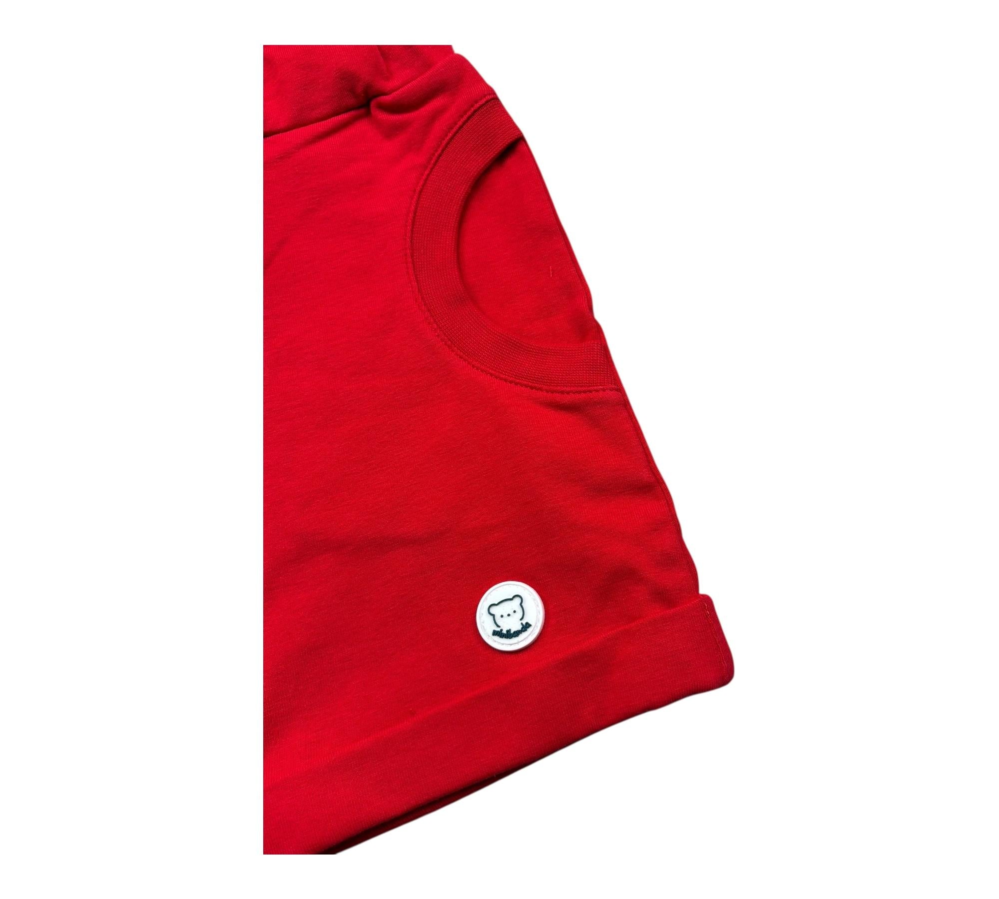 Minibanda T-Shirt Tinta Unita Girocollo per Neonato 3B635 ROSSO MINIBANDA 