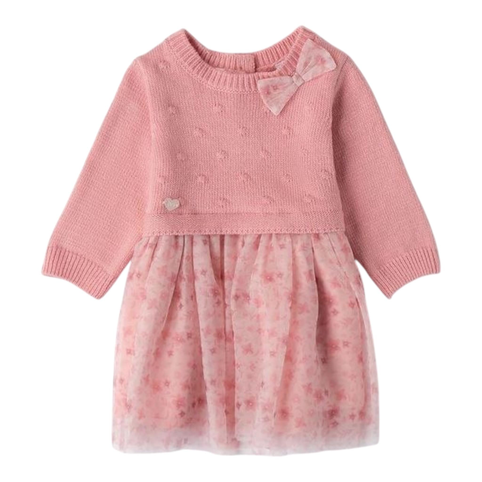 MINI BANDA abito manica lunga con gonna tulle Rosa per Neonata 3A753X ROSA MINI BANDA 