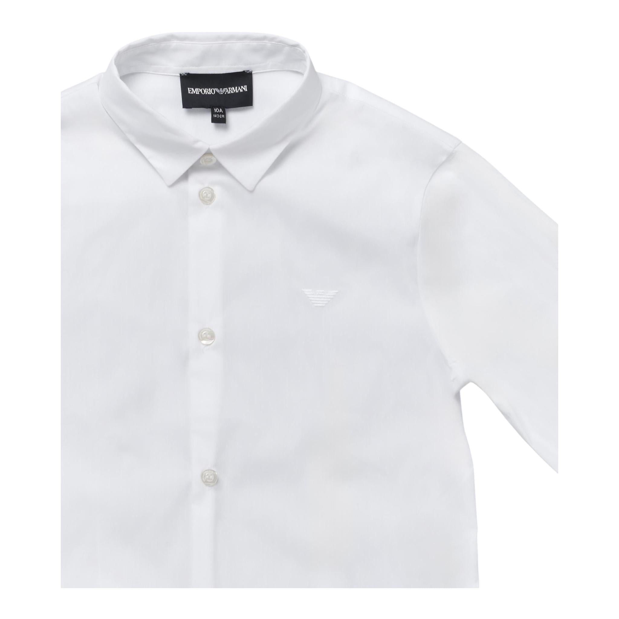 Emporio Armani Camicia Manica Lunga Tinta Unita per Bambino 8N4C09 BIANCO EMPORIO ARMANI 