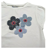 Malvi & Co T-Shirt Girocollo Tinta Unita con Applicazioni per Bambina S25M030CAJJJ BIANCO MALVI & CO 