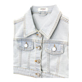 Vicolo Solid Color Denim Vest Light Blue for Girls