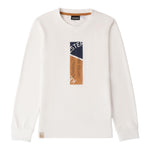 SARABANDA shirt girocollo tinta unita con stampa in contrasto Bianco per Bambino A521 BIANCO SARABANDA 