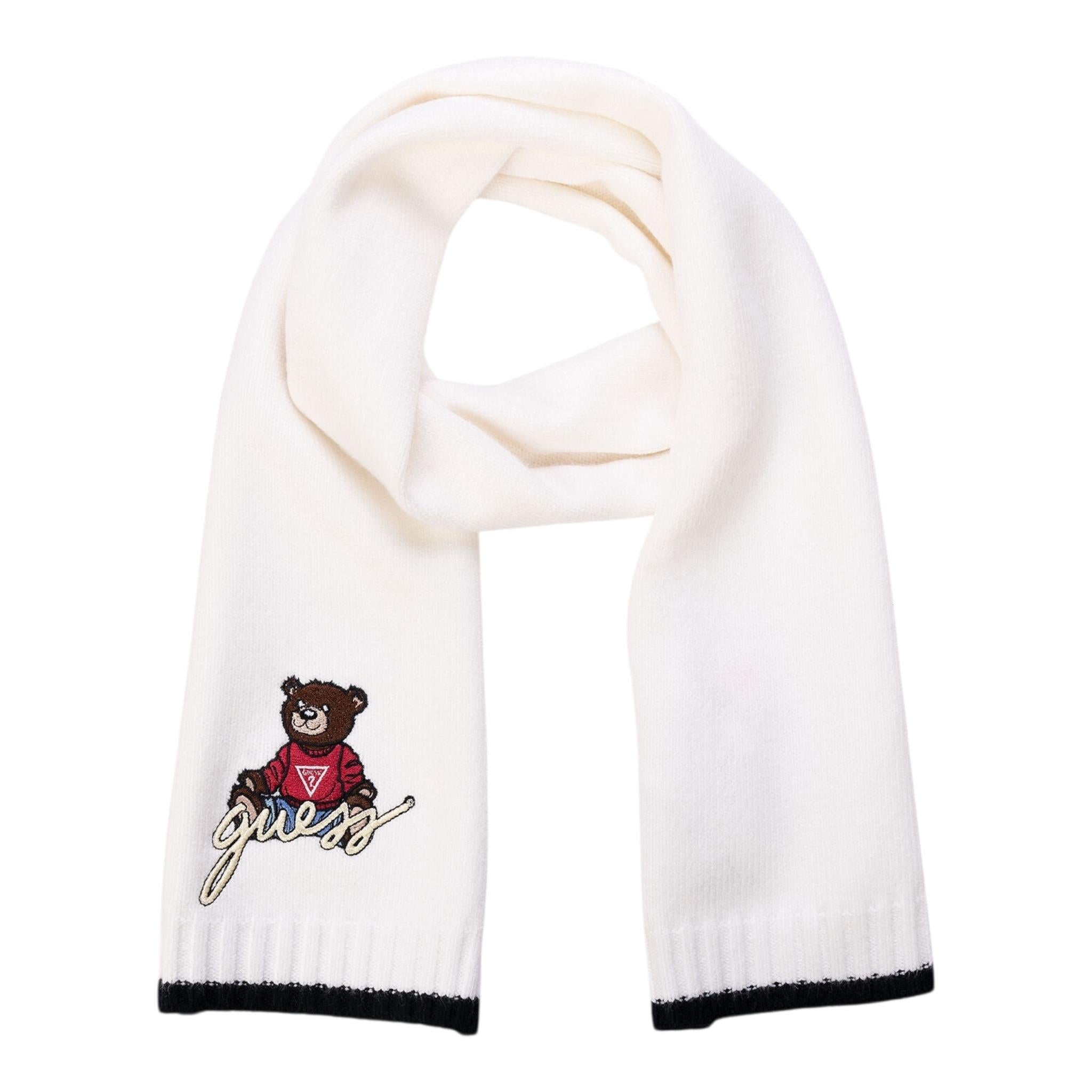 GUESS sciarpa tinta unita con orso Panna per Bambino HABZ10Z2QP0 PANNA GUESS 