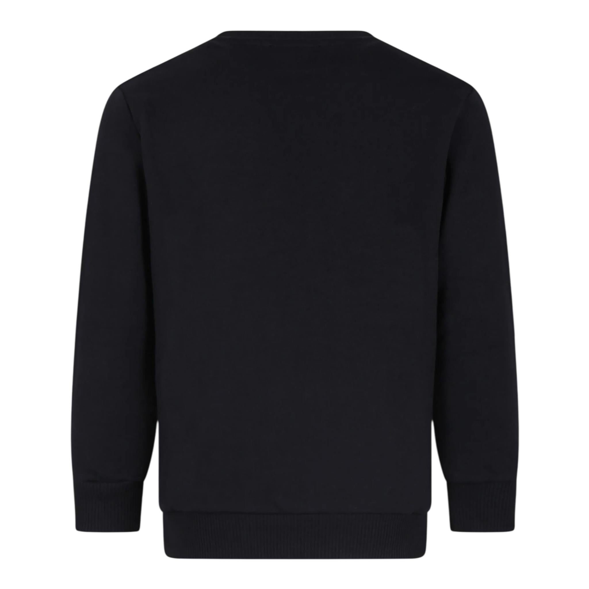 BALMAIN felpa chiusa girocollo tinta unita con logo Nero per Bambino BV4Q00 NERO BALMAIN 