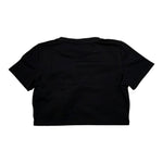 Please T-Shirt Modello Crop Tinta Unita con Brillantini per Bambina MB26032G73 NERO PLEASE 