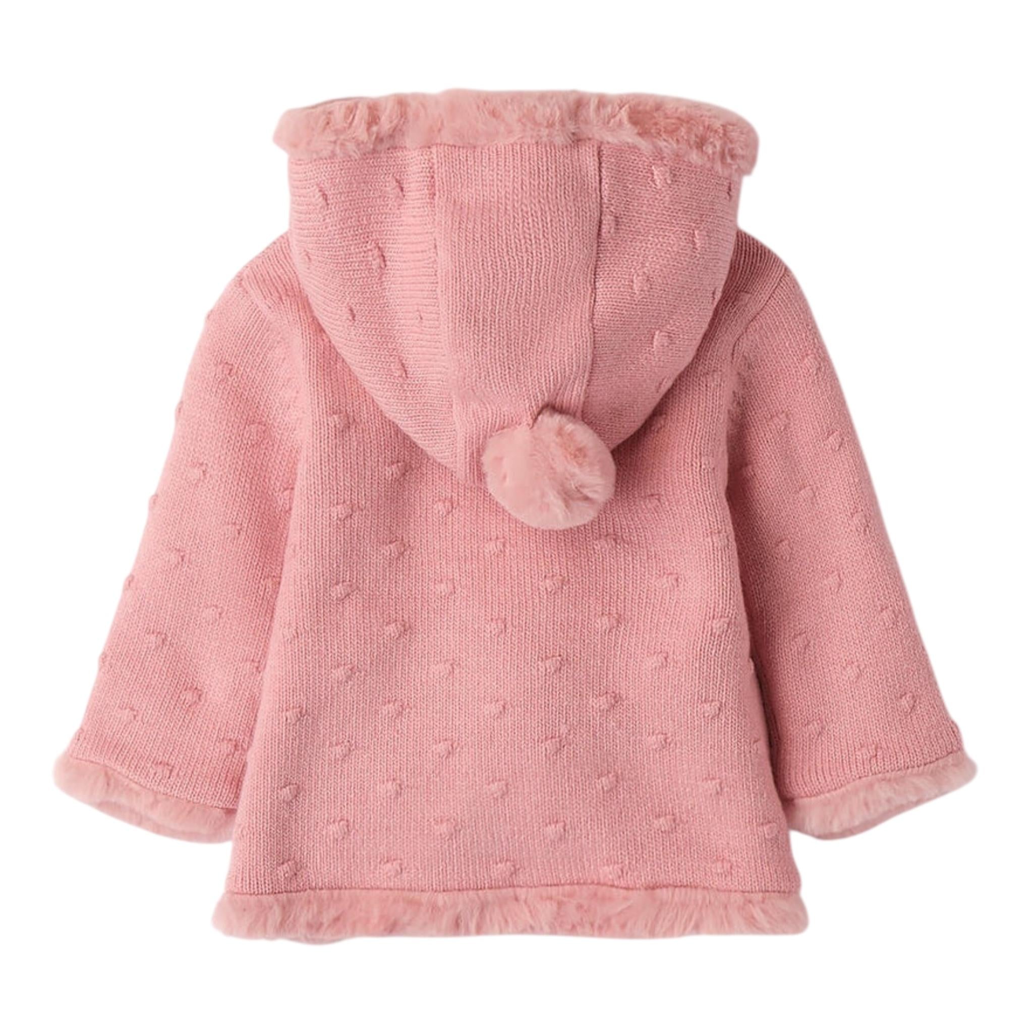 MINI BANDA cappotto tinta unita con cappuccio Rosa per Neonata 3A780 ROSA MINI BANDA 