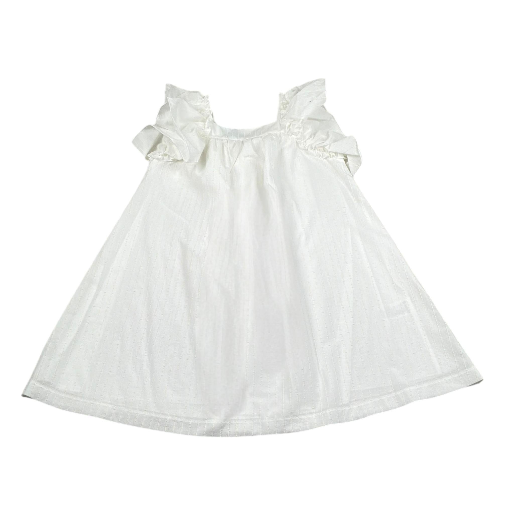 Lalalu' Abito Tinta Unita con Fantasia A Righe per Bambina VTL170PB PANNA LALALU' 