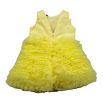 Miss Grant Abito Giromanica Tinta Unita con Tulle per Neonata MG1349X GIALLO MISS GRANT 