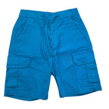 Paolo Pecora Solid Color Bermuda Shorts With Elastic Waist Light Blue For Boys