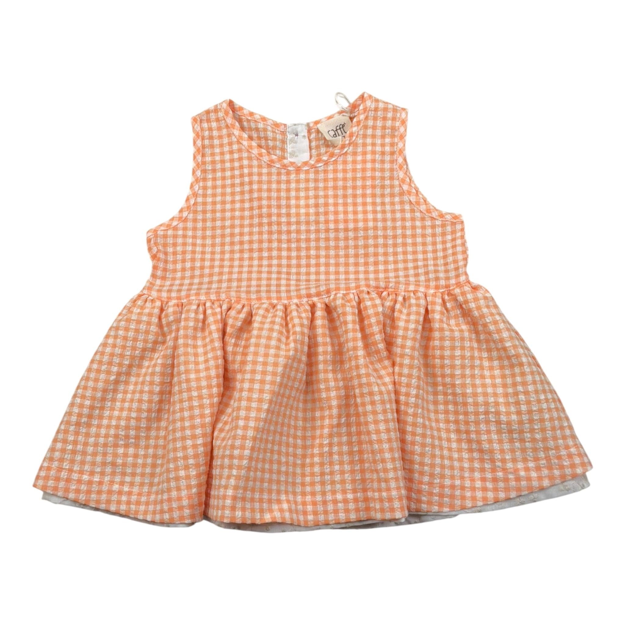 Caffe' D'Orzo Top Tinta Unita Giromanica con Fantasia A Quadri per Bambina ZW5A62J ARANCIONE CAFFE' D'ORZO 