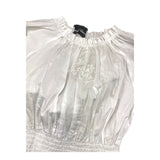 Ermanno Scervino White Plain Half Sleeve Shirts For Girls