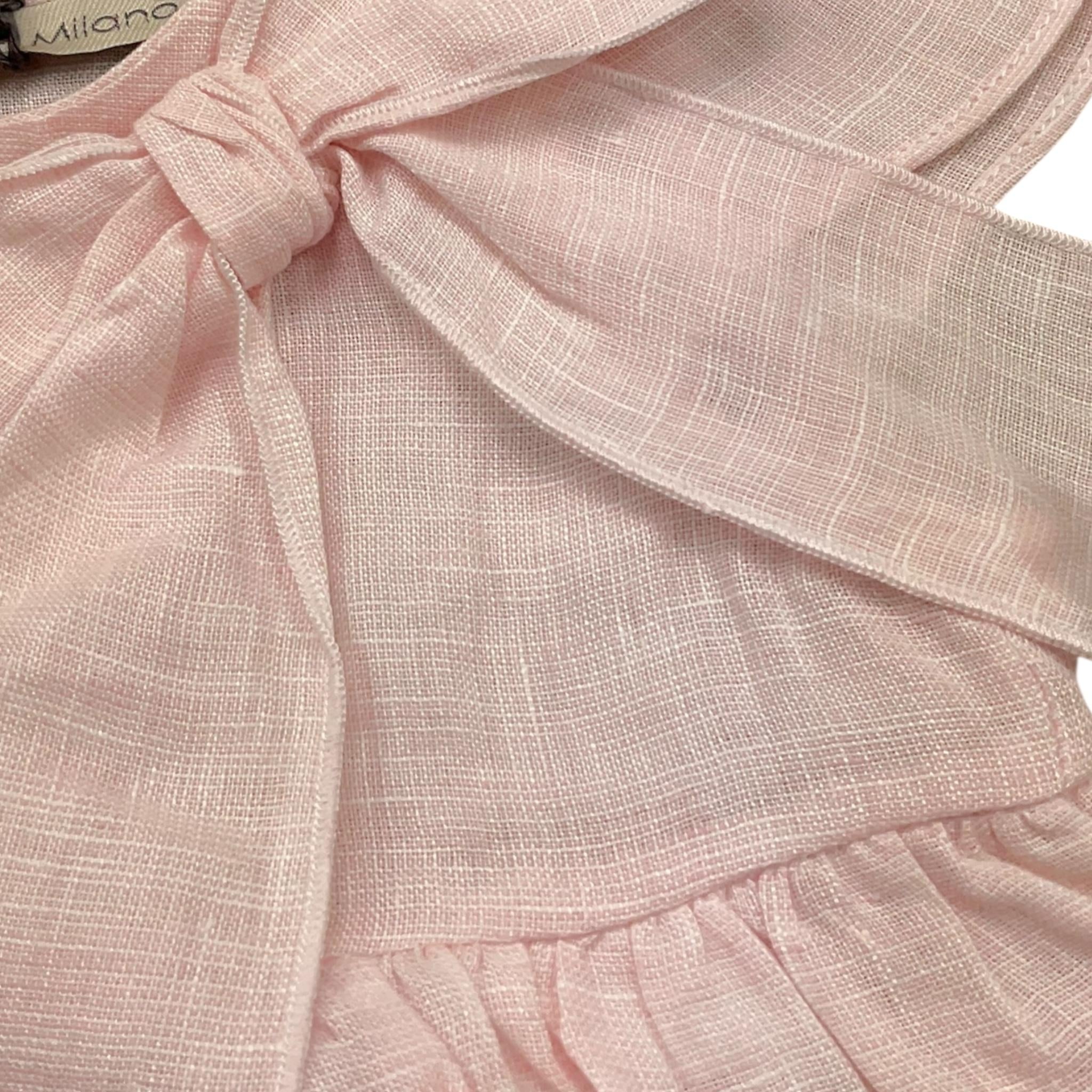 J.O. Milano Camicia Tinta Unita Mezza Manica con Fiocco per Neonata 176D2 ROSA J.O. MILANO 