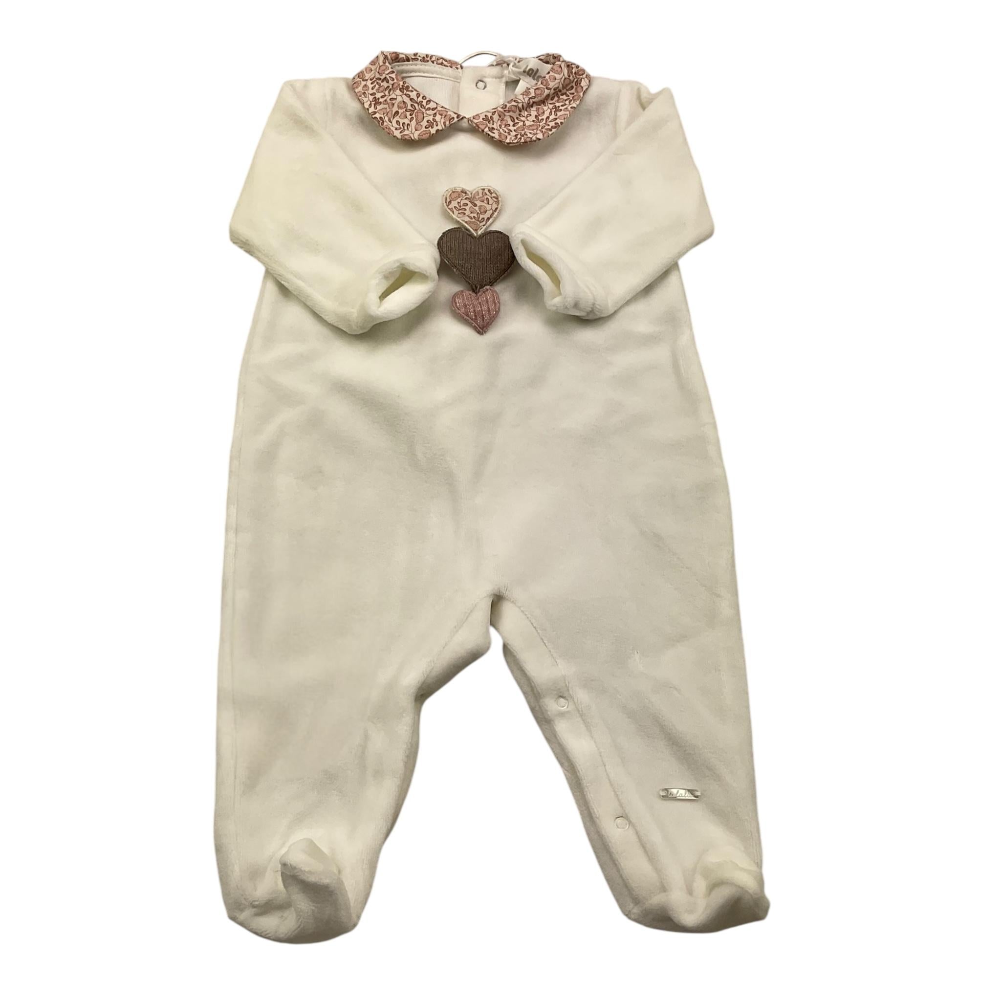 LALALU' tutina manica lunga tinta unita in ciniglia Bianco per Neonata TCL09NXXX BIANCO LALALU' 