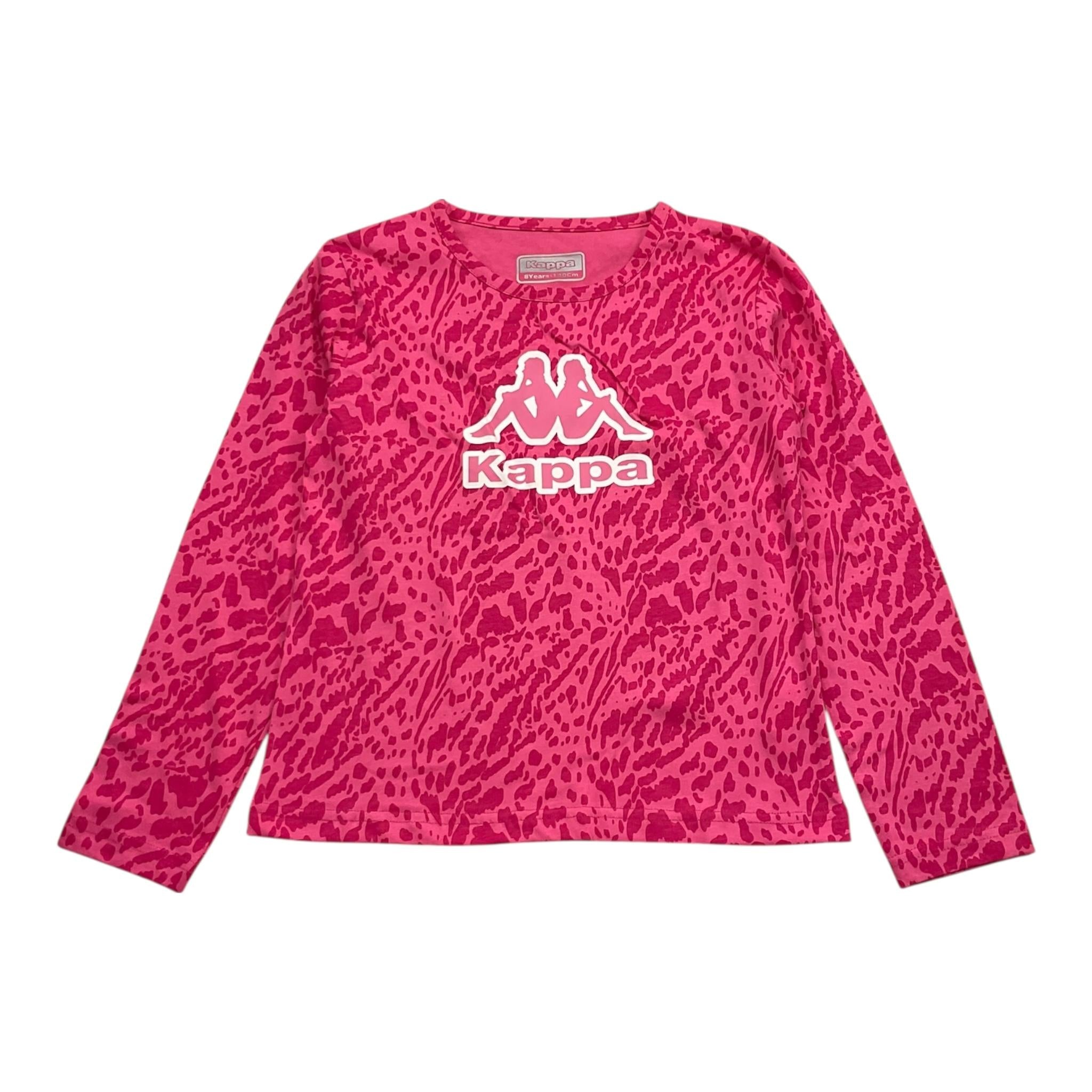 KAPPA shirt tinta unita girocollo con fantasia Fuxia per Bambina 341W6QW FUXIA KAPPA 