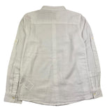 Dan John Long Sleeve Shirt Solid Color Korean Collar Cream For Boys
