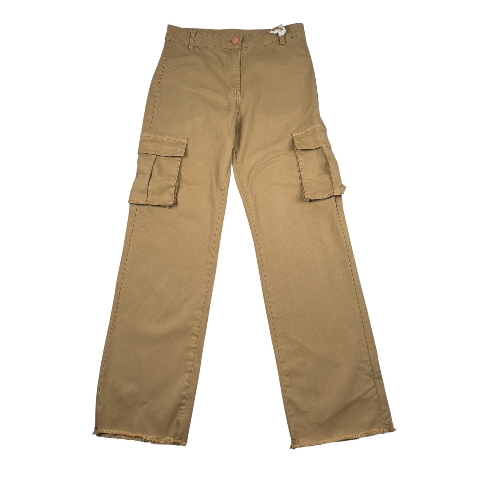 Manila Grace Jeans Tinta Unita con Tasconi per Bambina MG2698 BEIGE MANILA GRACE 