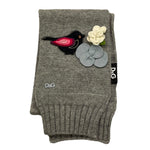 DOLCE & GABBANA sciarpa tinta unita con ricami Grigio per Neonata LNBA45 GRIGIO DOLCE & GABBANA 