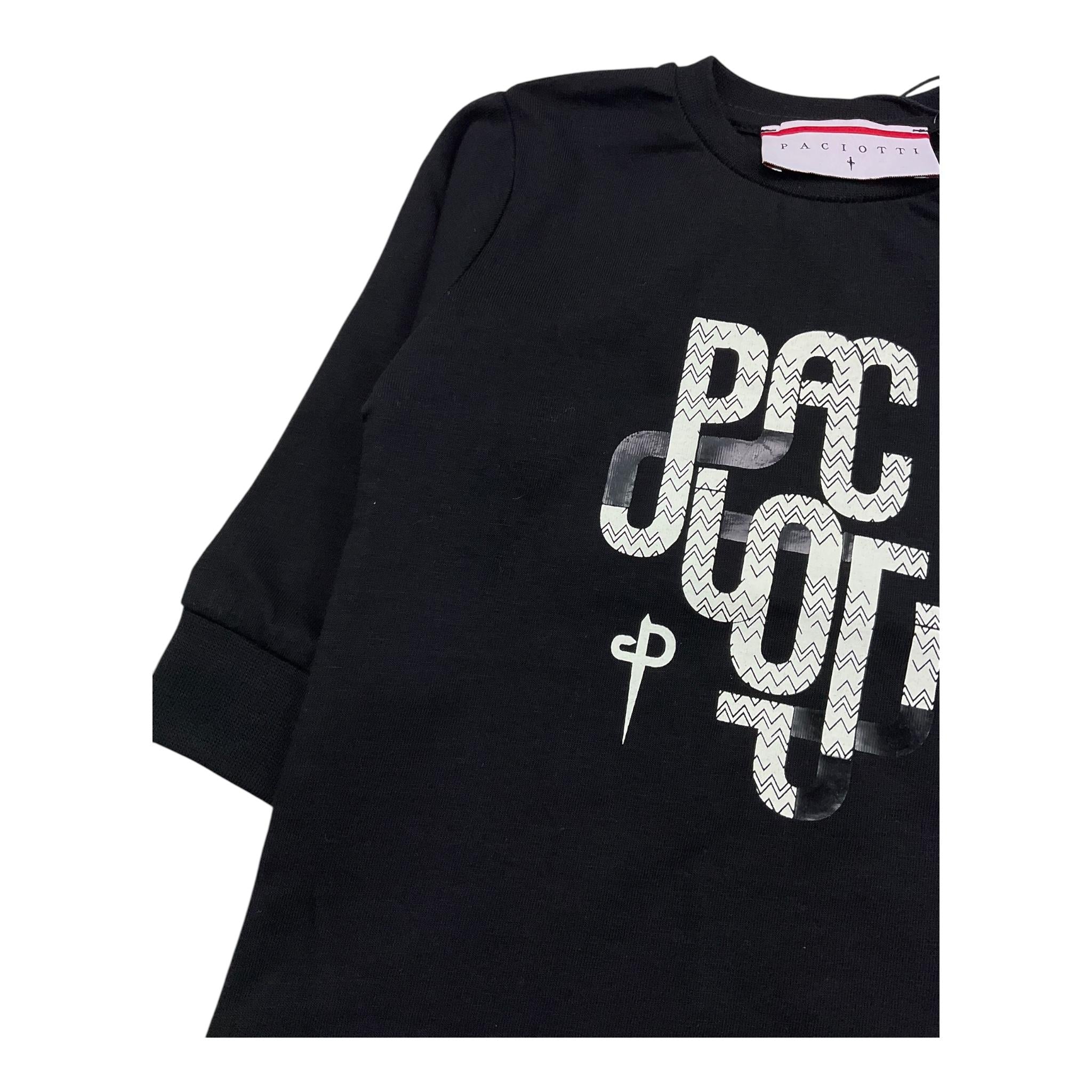 CESARE PACIOTTI shirt girocollo tinta unita con stampa Nero per Neonato TSP5352B NERO CESARE PACIOTTI 
