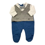 NINNAOH tutina tricolore con papillions integrato Bianco per Neonato I23220T BIANCO NINNAOH 