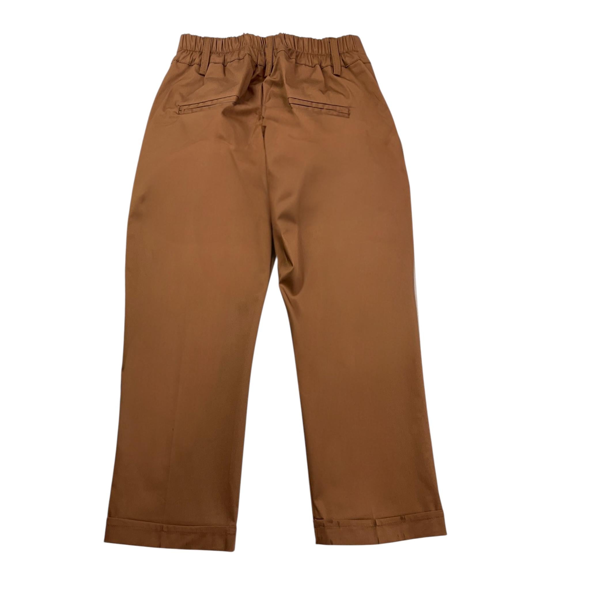 Never Too Pantalone Tinta Unita con Elastico In Vita per Bambino NT2010B MARRONE NEVER TOO 