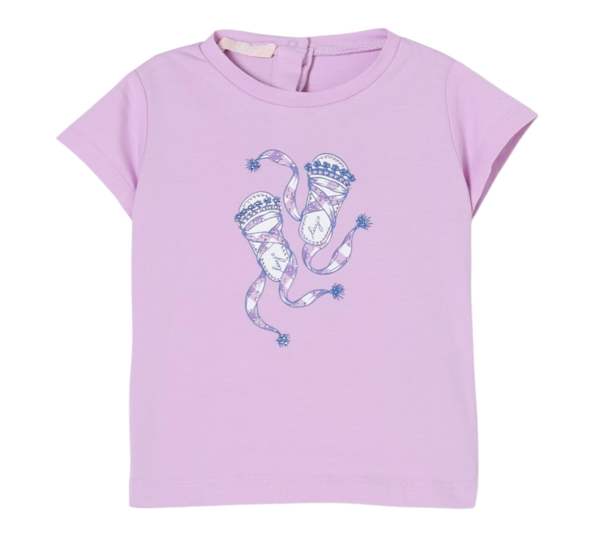 Alice Pi T-Shirt Girocollo Tinta Unita con Logo per Neonata HA5063X LILLA ALICE PI 