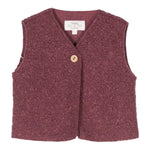 TEDDY E MINOU gilet tinta unita teddy Bordeaux per Neonata I24GD012PE027 BORDEAUX TEDDY E MINOU 