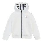 Fay Felpa Tinta Unita con Zip E Cappuccio per Bambino FW4P10 BIANCO FAY 