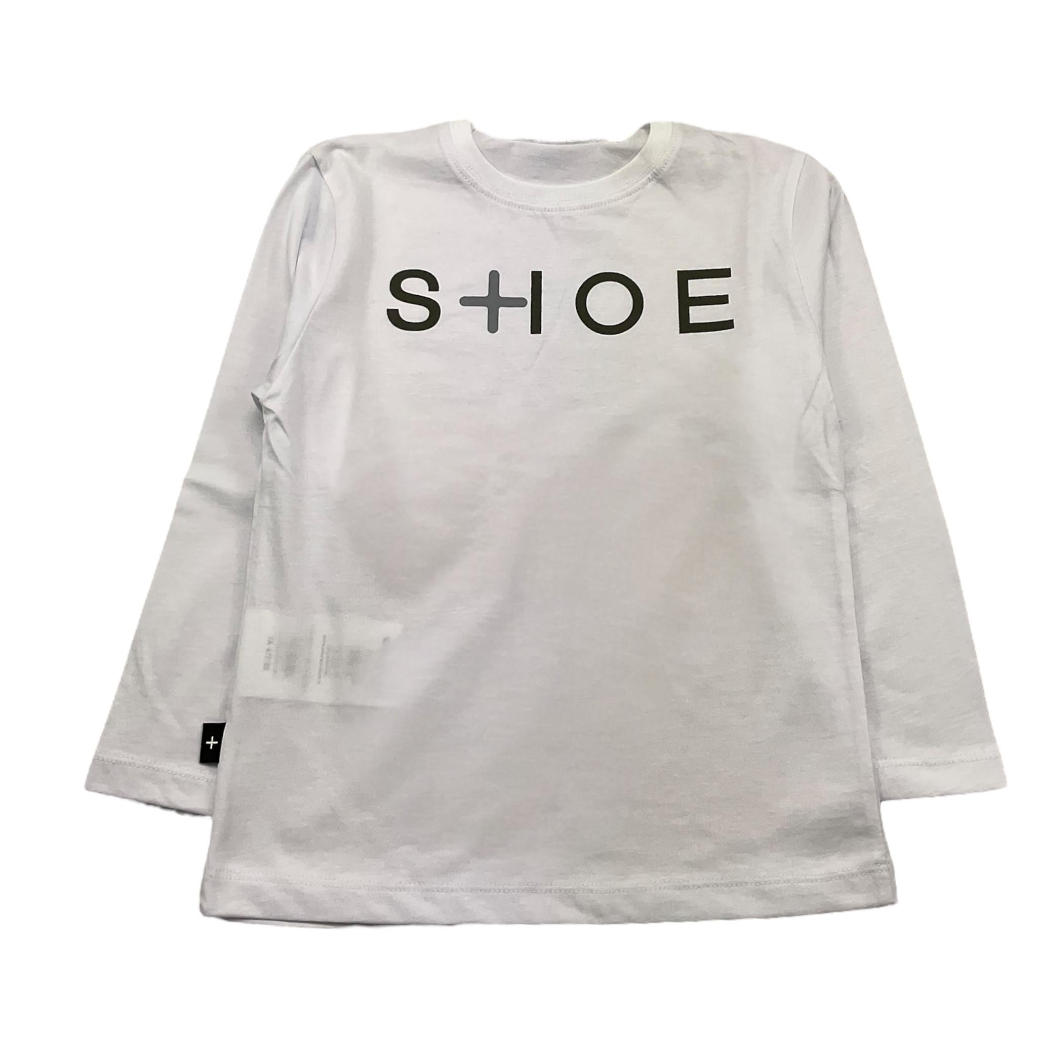 SHOE shirt girocollo tinta unita con stampa in contrasto Bianco per Bambino TNY10001 BIANCO SHOE 
