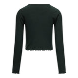 ONLY maglia tinta unita girocollo a costine Nero per Bambina 15326388 NERO ONLY 