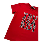 TRUSSARDI t-shirt girocollo tinta unita stampa logo Rosso per Bambino TGA25052TS ROSSO TRUSSARDI 