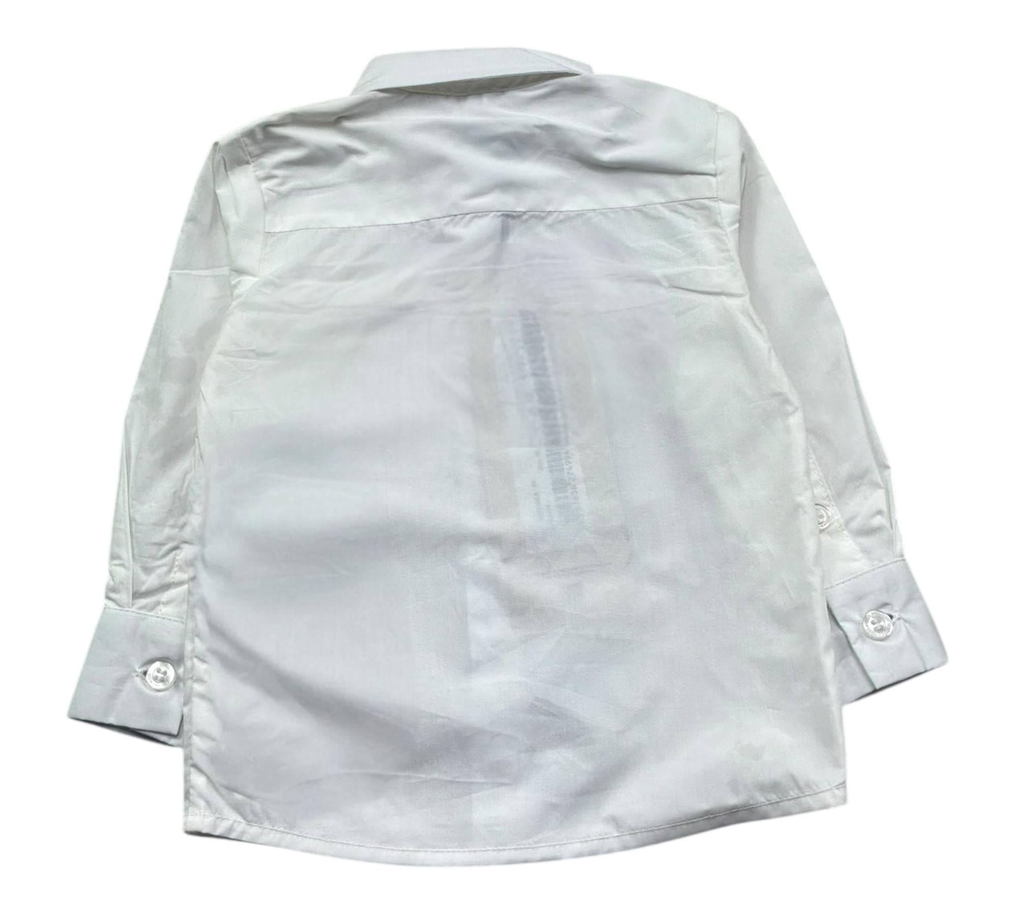 Trussardi Camicia Manica Lunga Tinta Unita con Logo per Neonato TIP26145CA BIANCO TRUSSARDI 