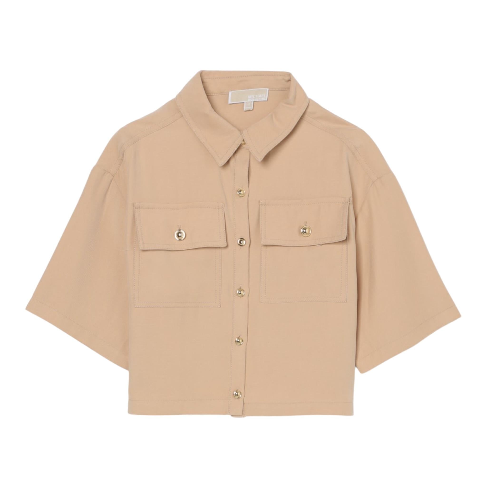 Michael Kors Camicia Mezza Manica Tinta Unita per Bambina R30331 BEIGE MICHAEL KORS 