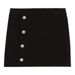 Balmain Gonna Tinta Unita con Bottoni per Bambina BV7A34 NERO BALMAIN 