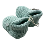 Little Bear Two-Tone Aqua Green Baby Booties