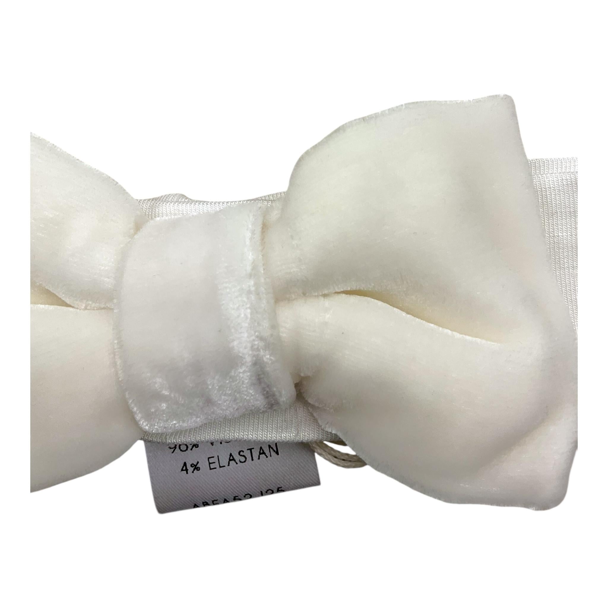 LA STUPENDERIA fascia tinta unita con fiocco Bianco per Neonata ABFA522 BIANCO LA STUPENDERIA 