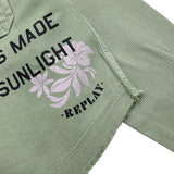 Replay Camicia Tinta Unita con Stampa per Bambina SG8301 VERDE REPLAY 