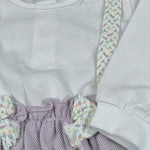 Lalalu' Tutina Bicolore con Applicazione Fiocco per Neonata TJL13P BIANCO/ROSA LALALU' 