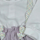 Lalalu' Tutina Bicolore con Applicazione Fiocco per Neonata TJL13P BIANCO/ROSA LALALU' 