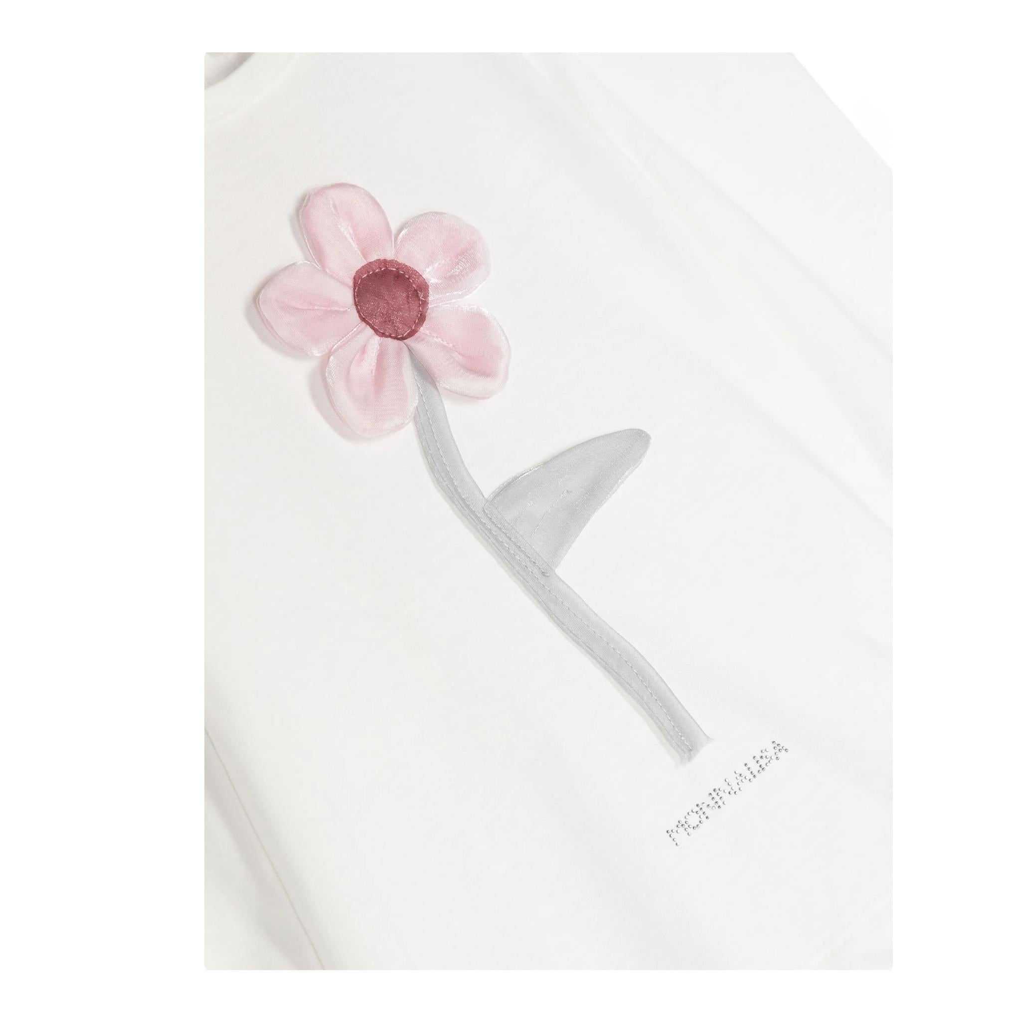 MONNALISA shirt tinta unita cn fiore Bianco per Bambina 37D609 BIANCO MONNALISA 