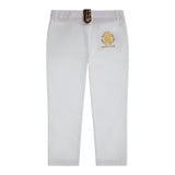 Roberto Cavalli Plain Trousers With Adjustable Waist White For Girls