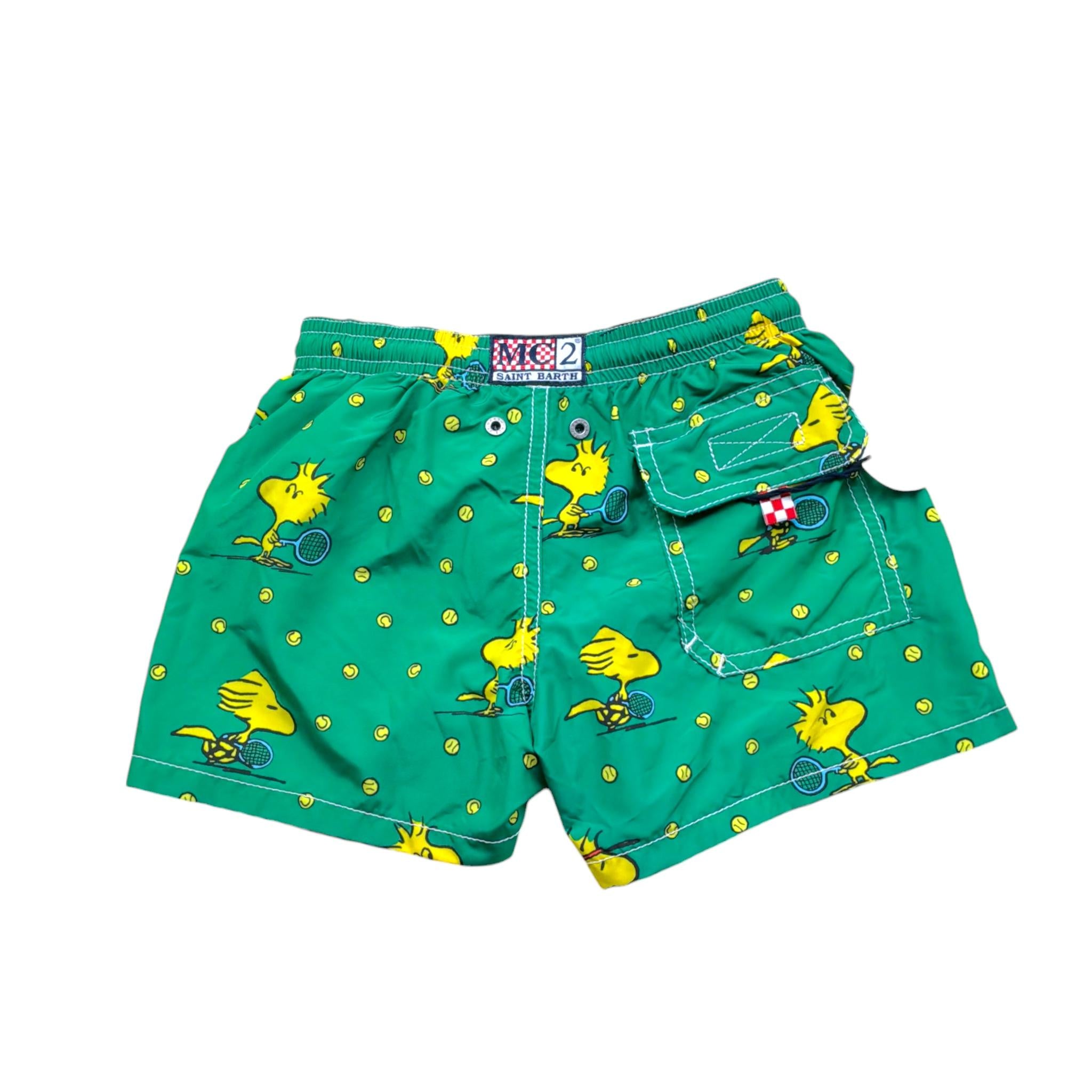 Saint Barth Costume Tinta Unita con Stampa per Bambino WOODSTOCK VERDE SAINT BARTH 