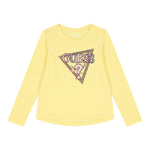GUESS shirt girocollo tinta unita con stampa Giallo per Bambina K4YI11K6YW4J GIALLO GUESS 