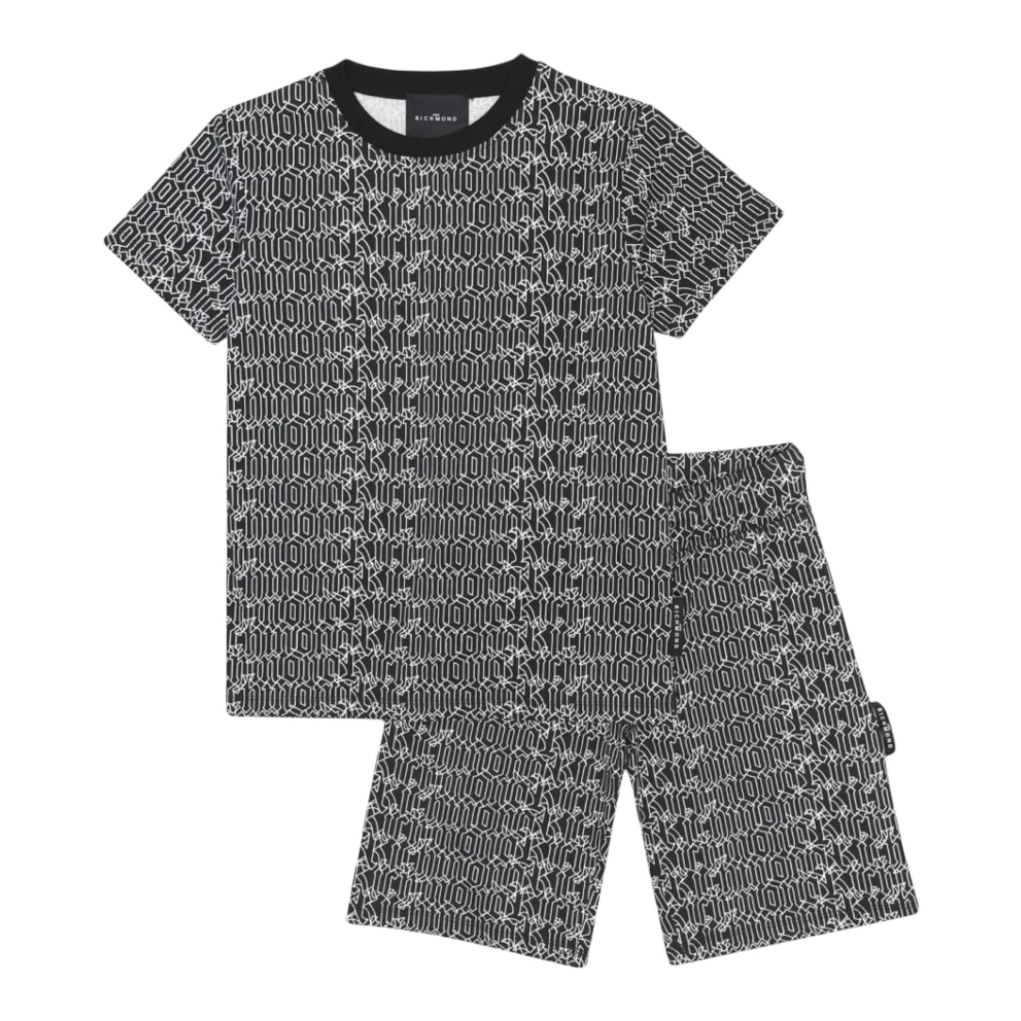 John Richmond Completo 2 Pezzi T-Shirt-Bermuda Nero per Bambino RBP25129CJX NERO JOHN RICHMOND 