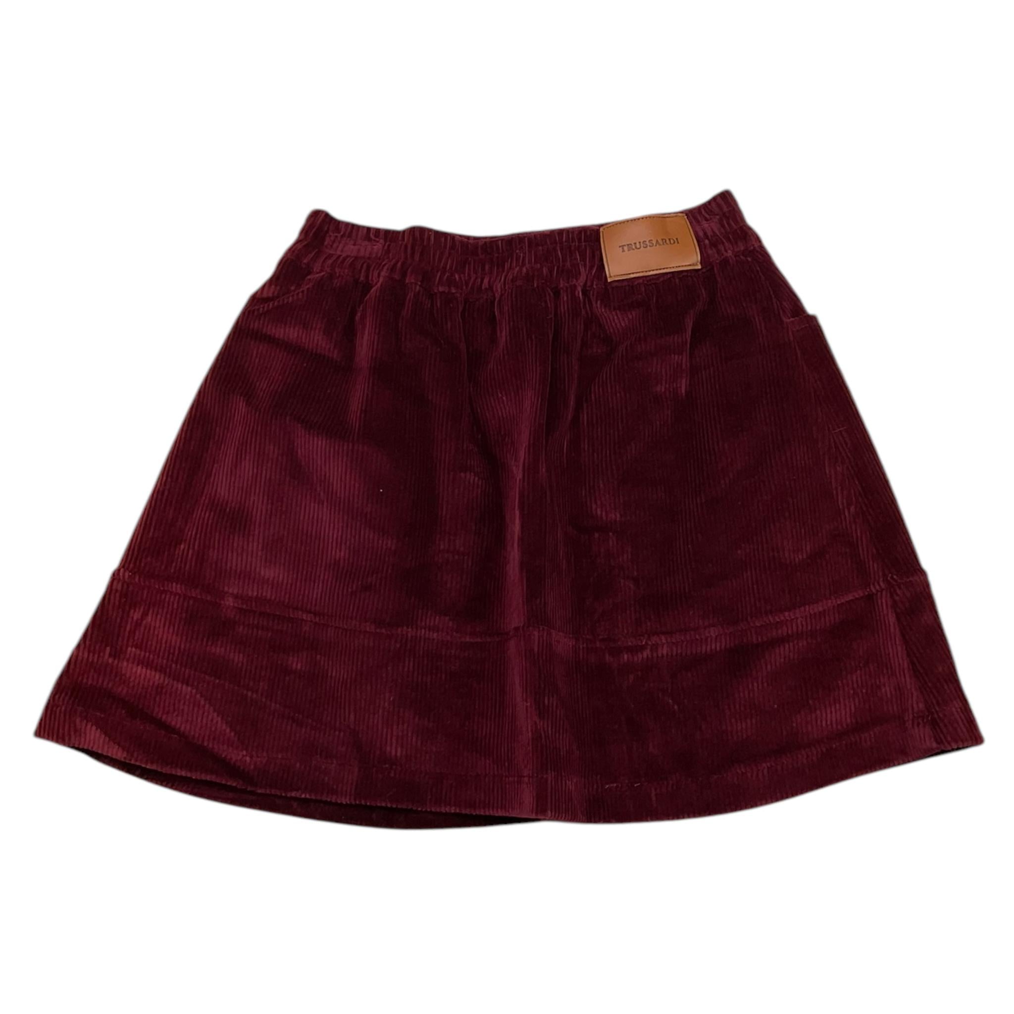 TRUSSARDI gonna tinta unita in velluto Bordeaux per Bambina TGA25116GO BORDEAUX TRUSSARDI 