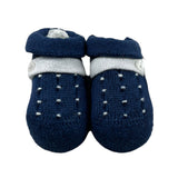 Baby Lord Plain Blue Embroidered Baby Booties