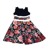 Monnalisa Abito Cerimonia Giromanica con Fantasia per Bambina 718907 BLU MONNALISA 