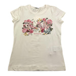 MONNALISA t-shirt girocollo tinta unita con stampa floreale Panna per Bambina 114602SD PANNA MONNALISA 