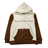 TRUSSARDI felpa chiusa con cappuccio tinta unita con maniche in contrasto Panna per Bambino TBA25031FE PANNA TRUSSARDI 
