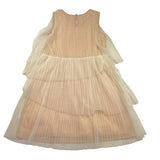 Alice Pi Solid Color Tulle Sand Sleeveless Dress For Girls