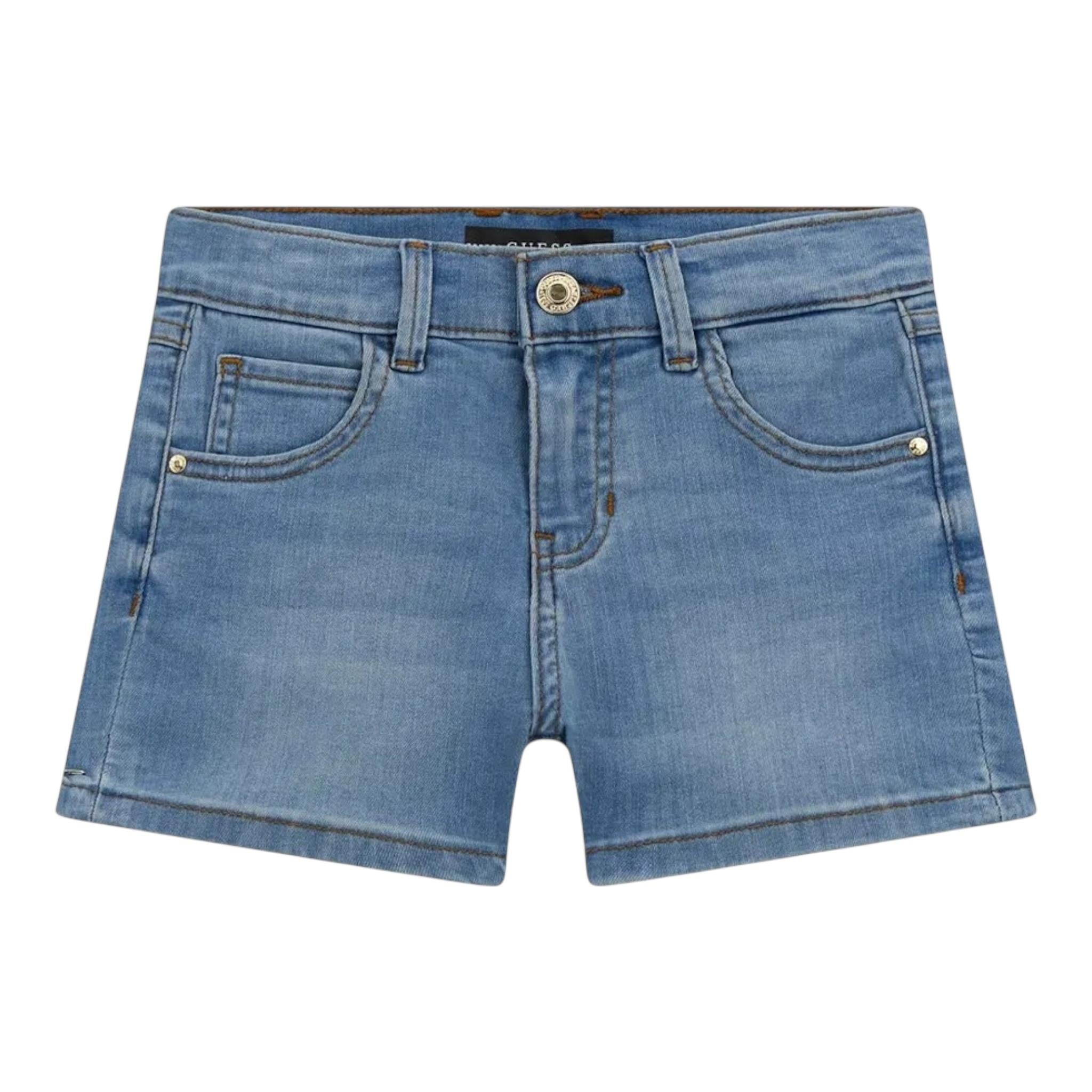 Guess Shorts Tinta Unita In Denim per Neonato K4RD09D4CA0 AZZURRO GUESS 